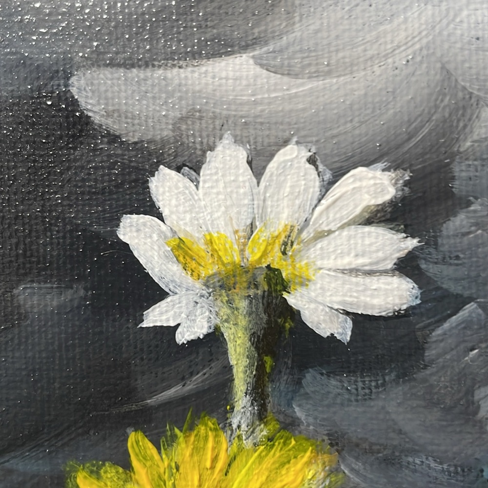 Yellow and White Daisy Flowers Painting - Picture 8 of 10